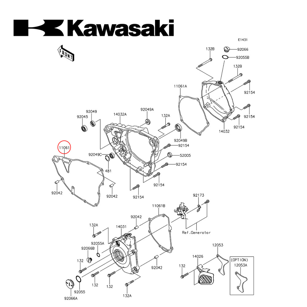 Junta da Tampa de Embreagem Original Kawasaki para KXF250 09/16 Grande