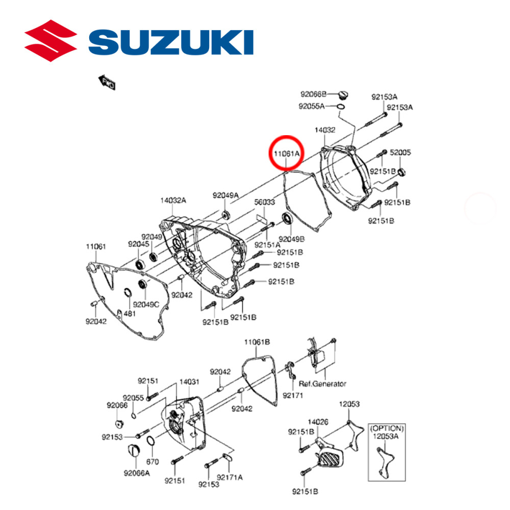 Junta da Tampa de Embreagem Original Suzuki para RMZ250 04/06 KXF250 04/08 Pequena