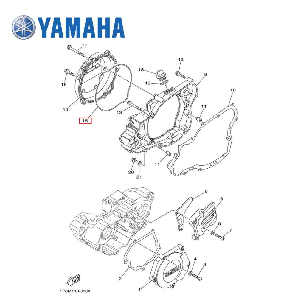 Junta da Tampa de Embreagem O´ring Pequena Original Yamaha para YZ250 99/17