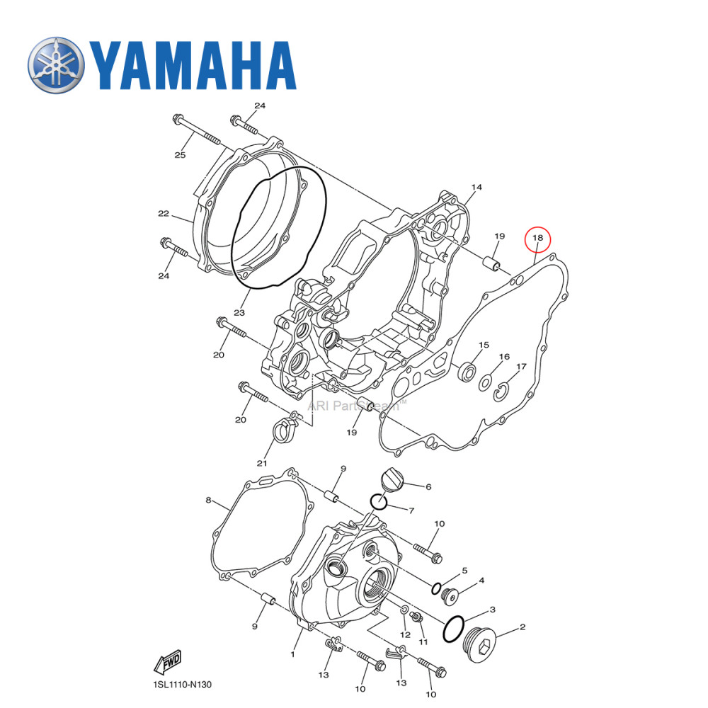 Junta da Tampa de Embreagem Original Yamaha para YZF450 14/17 WRF450 16/17 Grande
