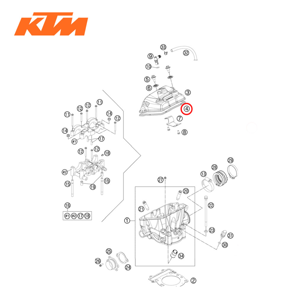 Junta da Tampa de Válvula Original KTM para SXF/XCF250 05/12 EXCF/XCFW250 06/13