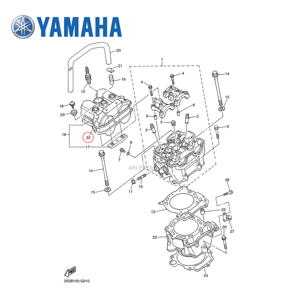 Junta da Tampa de Válvula Original Yamaha para YZF450 06/09 WRF450 07/15