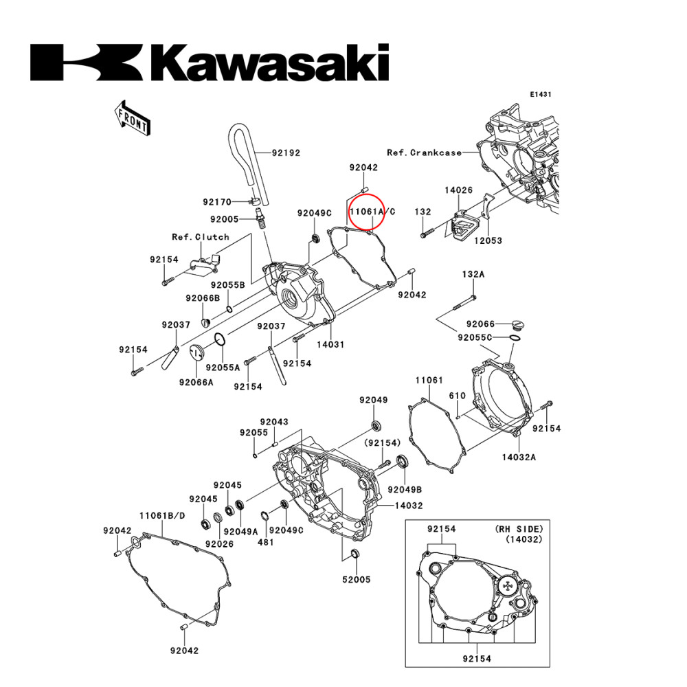 Junta da Tampa do Magneto Original Kawasaki para KXF450 09/15