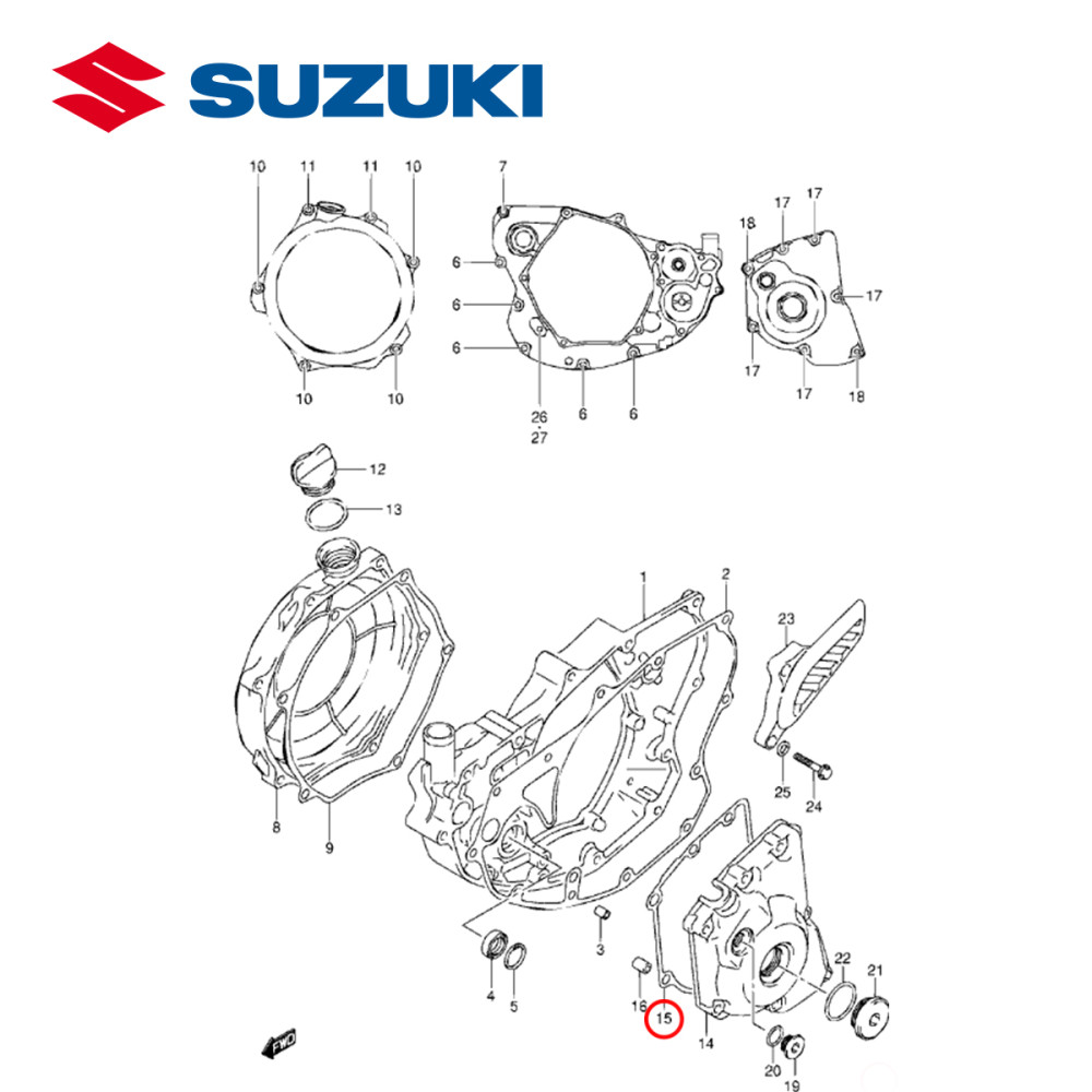Junta da Tampa do Magneto Original Suzuki para RMZ250 10/16