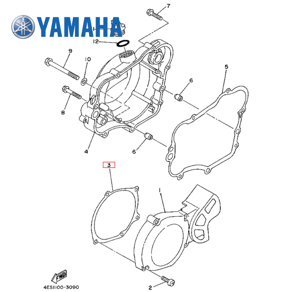 Junta da Tampa do Magneto Original Yamaha para YZ80 93/01