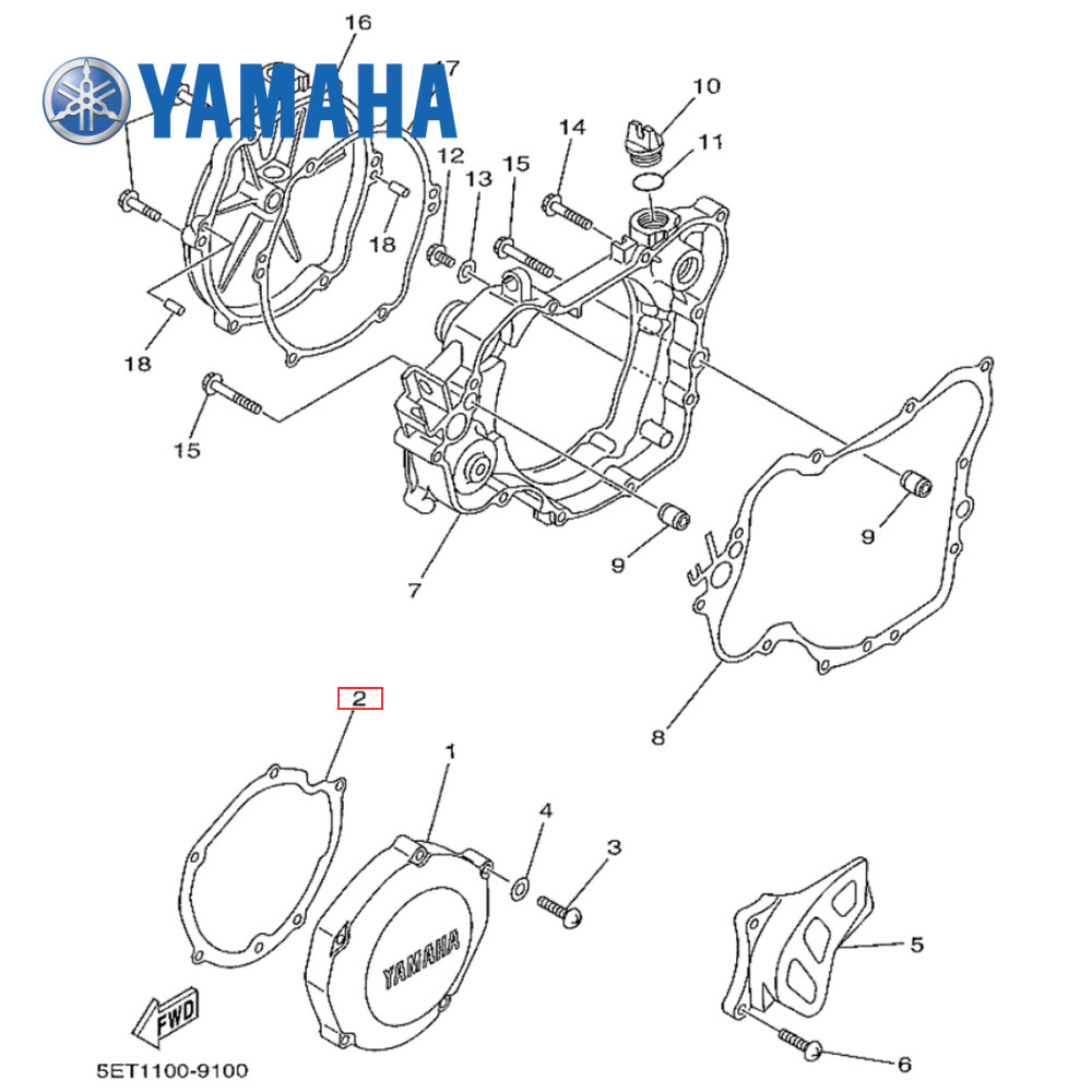 Junta da Tampa do Magneto Original Yamaha para YZ125 94/00