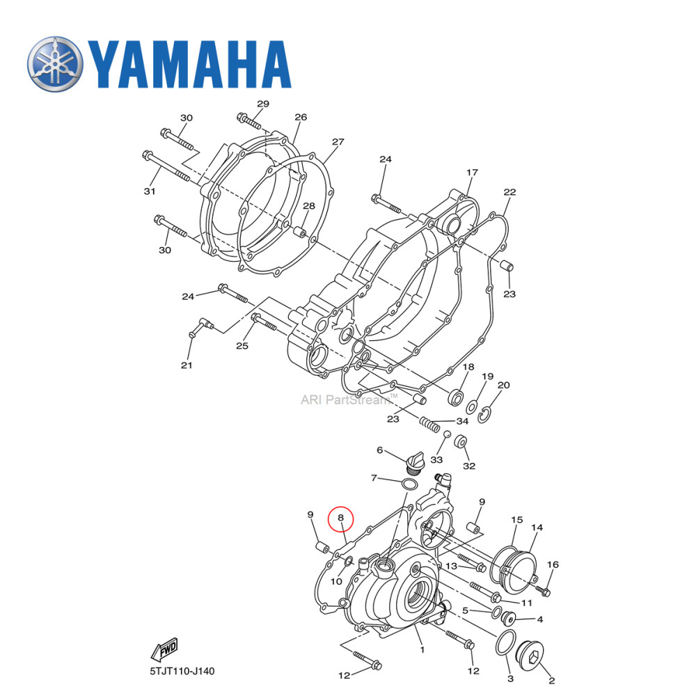 Junta da Tampa do Magneto Original Yamaha para YZF450 06/09 WRF450 07/15