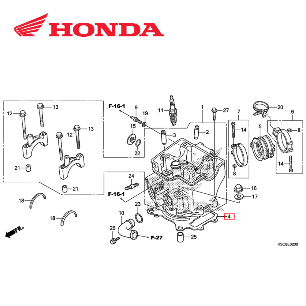 Junta do Cabeçote Original Honda para CRF250 04/09 CRFX250 04/17