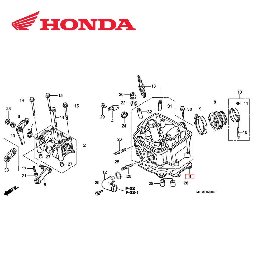 Junta do Cabeçote Original Honda para CRF450 02/06