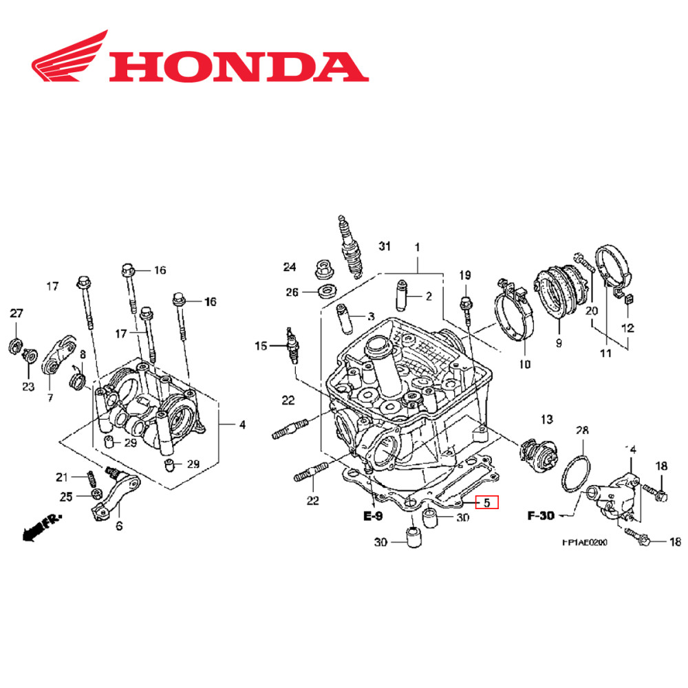 Junta do Cabeçote Original Honda para CRF450 07/08 CRFX450 05/17