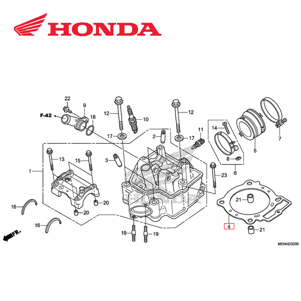Junta do Cabeçote Original Honda para CRF450 09/16
