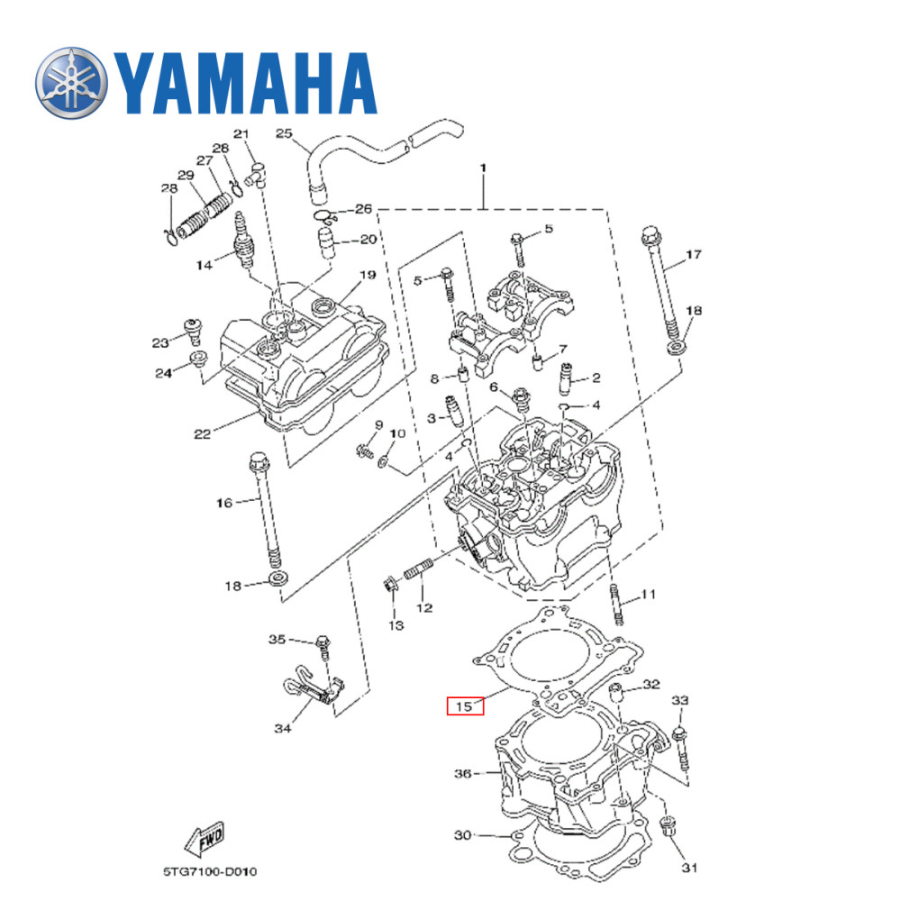 Junta do Cabeçote Original Yamaha para YZF450 03/05 WRF450 03/06