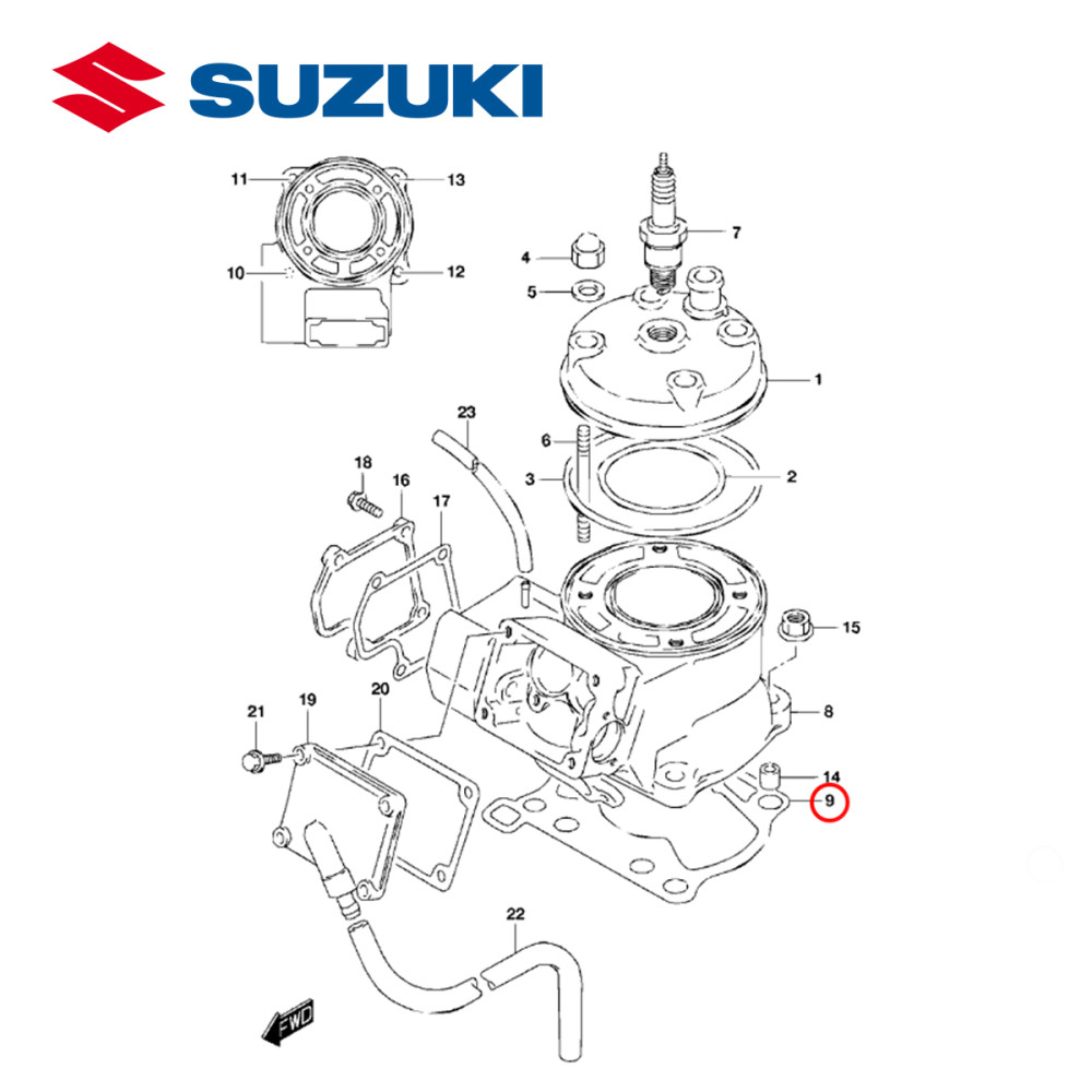 Junta do Cilindro Original Suzuki para RM85 02/15