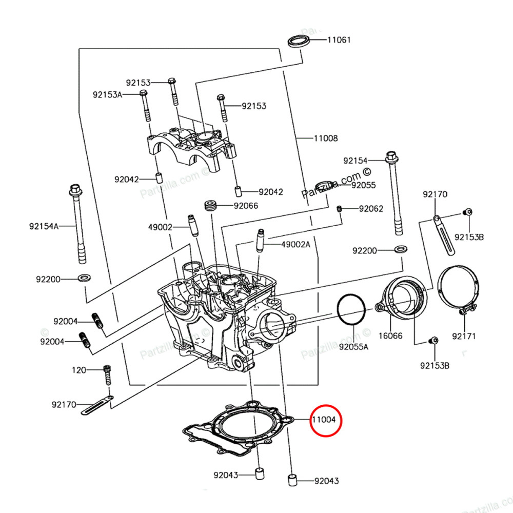 Junta do Cabeçote Original Kawasaki KXF 250 17/19