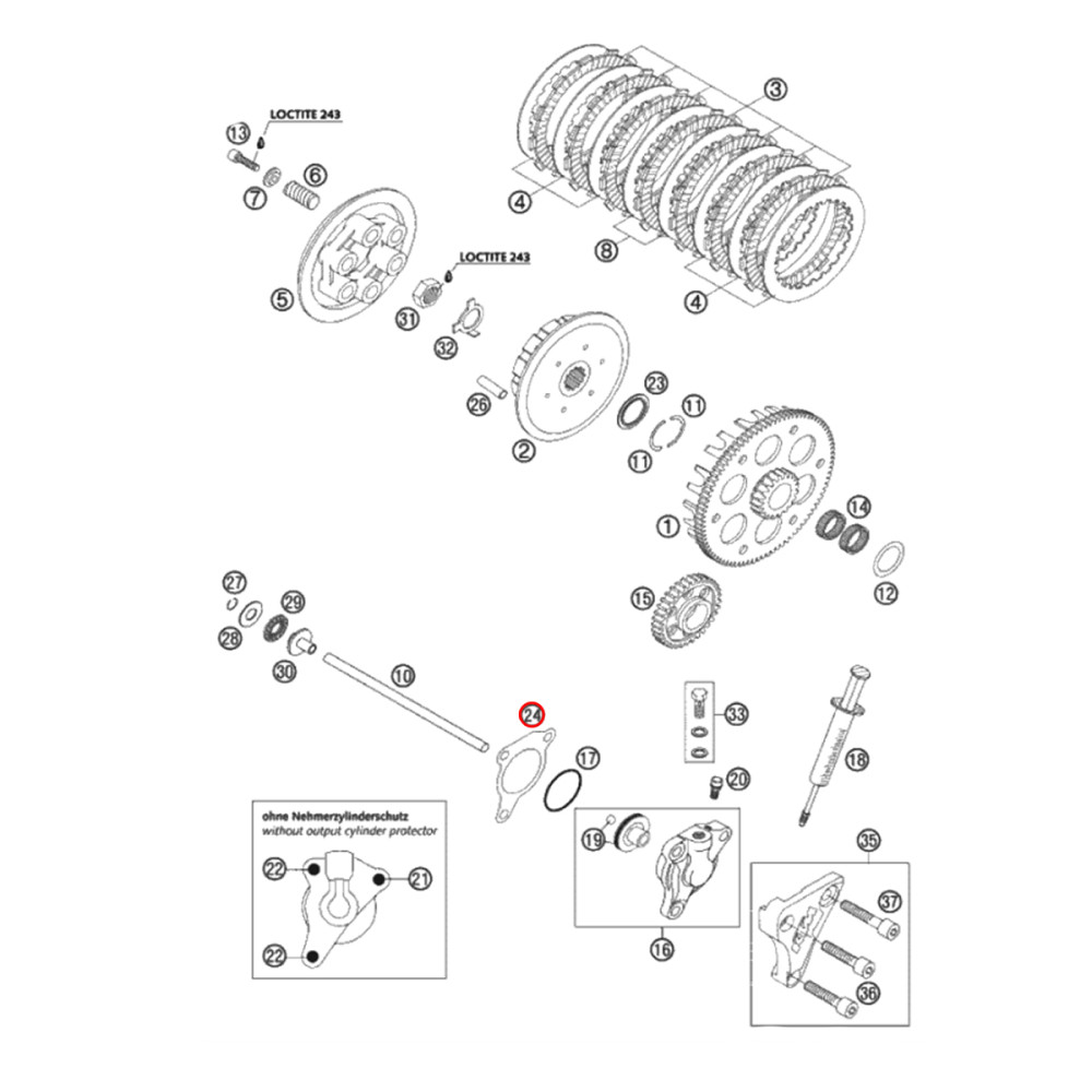Junta For Slave Cilindro Original KTM EXC250 02/07 EXC450 03/11 EXC525 03/07 EXC530 08/11 EXCF500 17/19 SXF250 05/12 SXF450 12/19 XCF250 07/12 XCW450 07/16 SX65 09/19