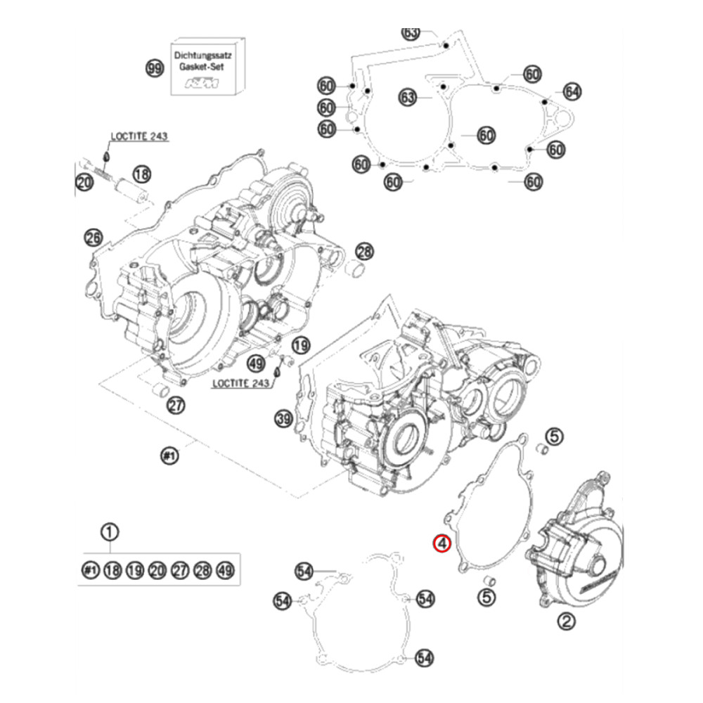 Junta de Ignição Original KTM para KTM XC/XC-W250/300 08/16