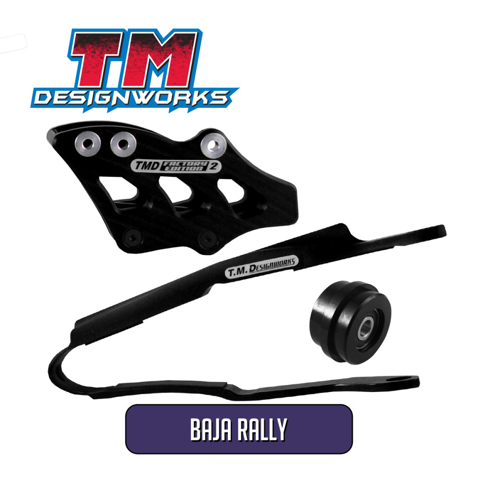 Kit Guia de Corrente Traseiro e Guia Deslizante Dianteiro TM Designworks Baja Rally para Honda CRF250 07/09 CRFX250 07/15 CRF450 07/08 CRFX450 08/15-Preto