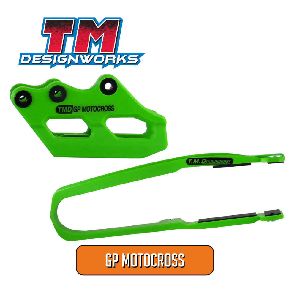 Kit Guia de Corrente Traseiro e Guia Deslizante Dianteiro TM Designworks GP Motocross para Kawasaki KXF250 09/16 KXF450 09/15