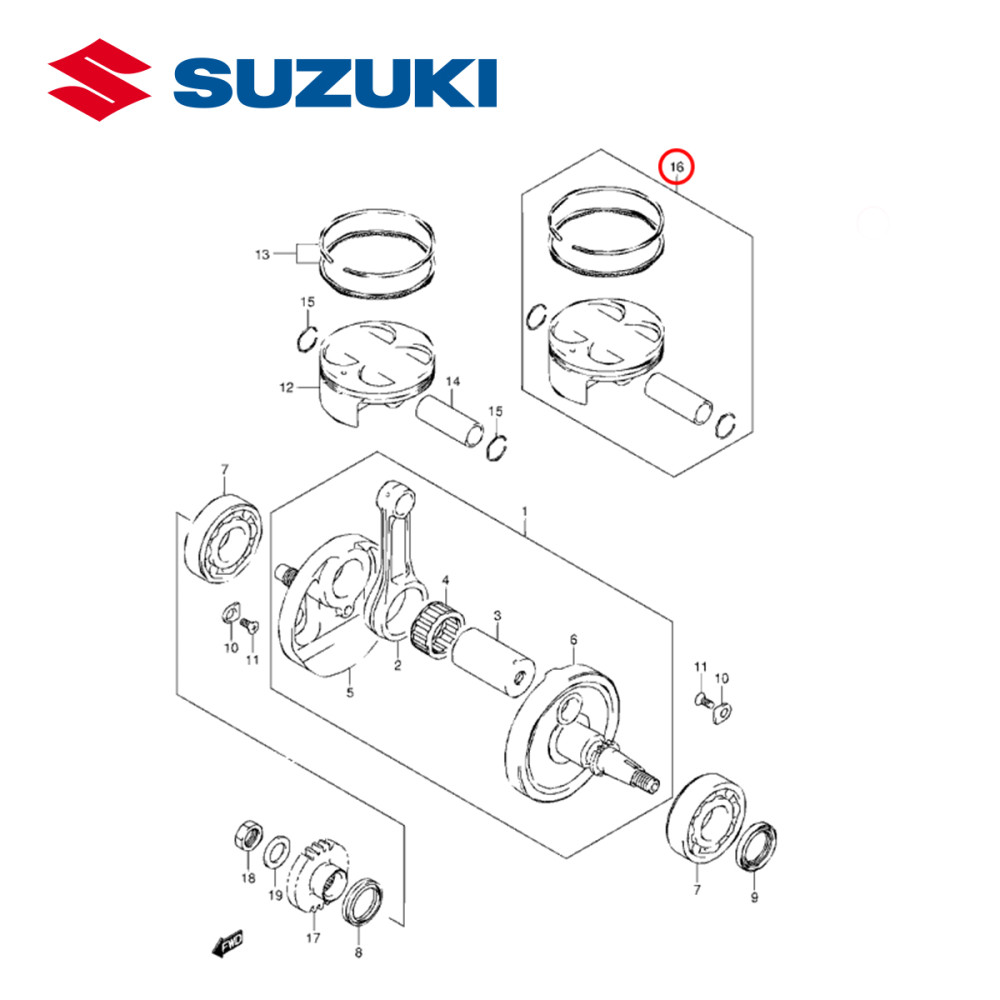 Kit Pistão Original Suzuki para RMZ250 10/15