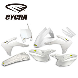 Kit Plástico Cycra para Honda CRF250 14/17 CRF450 13/16 Branco com Number Plate Frontal + Protetor de Bengala