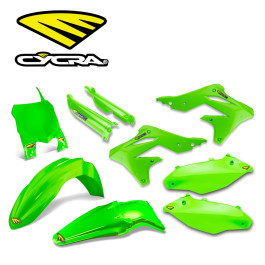Kit Plástico Cycra para Kawasaki KXF250 13/16 Verde com Number Plate Frontal e Protetor de Bengala