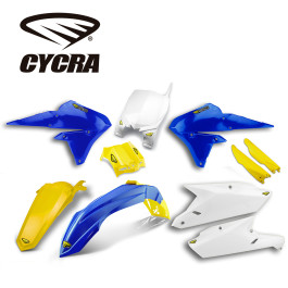 Kit Plástico Cycra para Yamaha YZF250/450 14/17 Azul/Amarelo/Branco com Number Plate Frontal + Protetor de Bengala