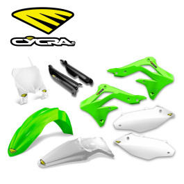 Kit Plástico Cycra para Kawasaki KXF450 13/15 Réplica com  Number Plate Frontal e Protetor de Bengala 