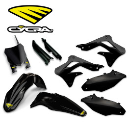 Kit Plástico Cycra para Kawasaki KXF450 13/15 Preto com Number Plate Frontal e Protetor de Bengala