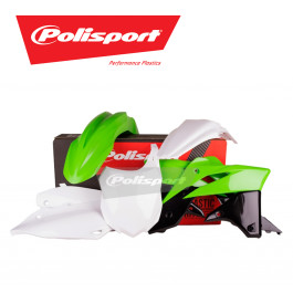 Kit Plástico Polisport para Kawasaki KXF250 13/16 Réplica com Number Plate Branco