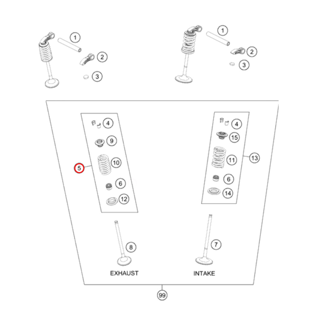 Kit Mola da Válvula de Escape Original KTM SX-F/XC-F250 16/17 EXC-F250 17