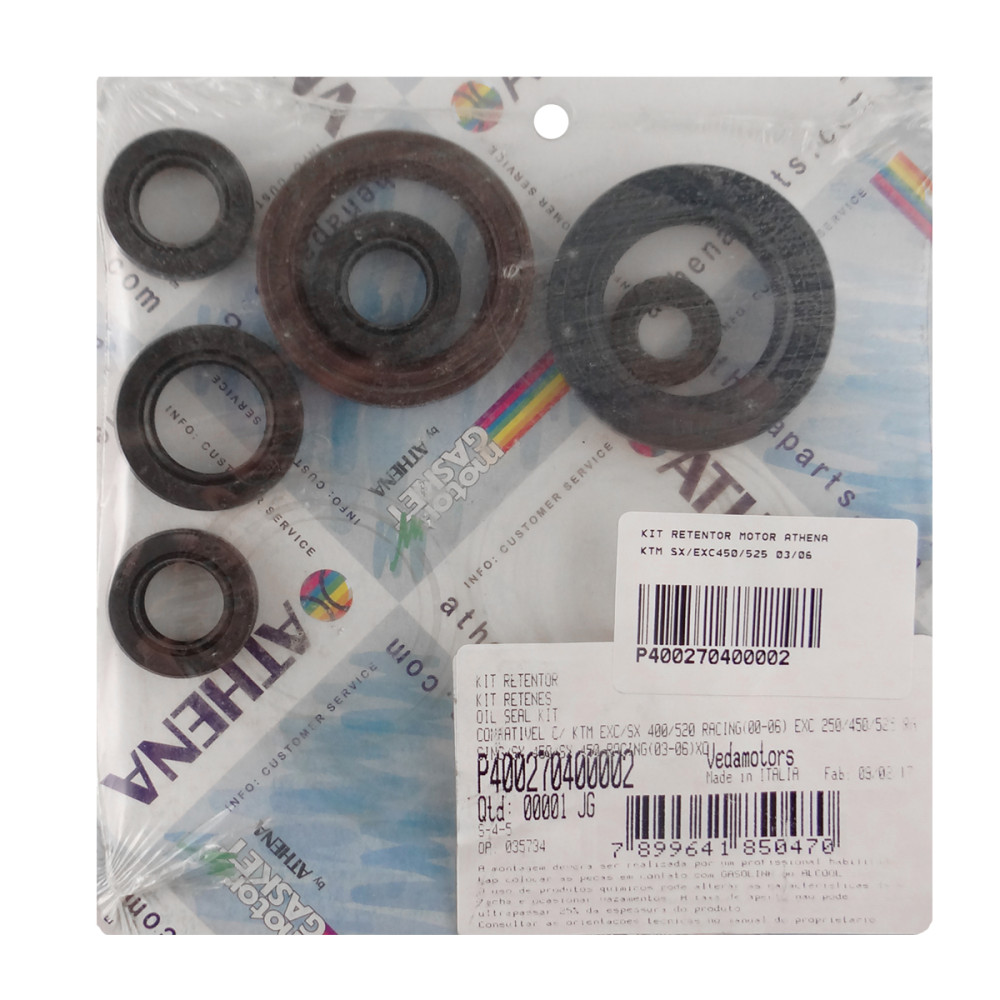 Kit Retentor do Motor Athena para KTM SX/EXC250/400/450/525 03/06 XC525 08/10
