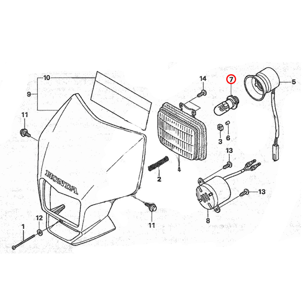 Lâmpada do Farol Original Honda para CRF250/450X 04/15 (12V 35/36.5W)