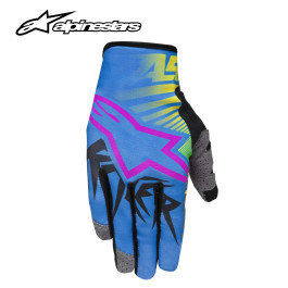 Luva Alpinestars Racer Braap 2015-Amarela/Azul/Magenta-M