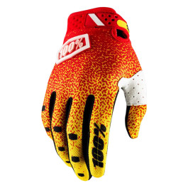 Luva 100% Ridefit Modelo 2018-Vermelho/Amarelo-G