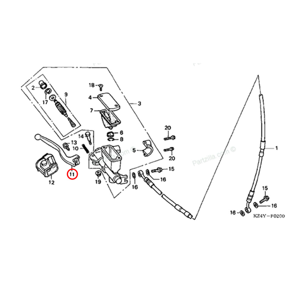 Manete de Freio Original Honda para CR 80/85 83/07 CRF 150 07/14 CR 125/250 86/03 CRF 450 02/03