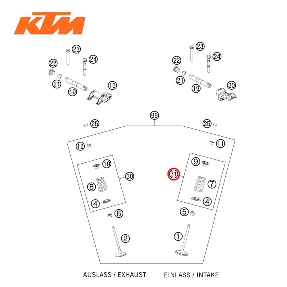 Mola da Válvula de Admissão Original KTM para EXC/XC-W450/530 08/12