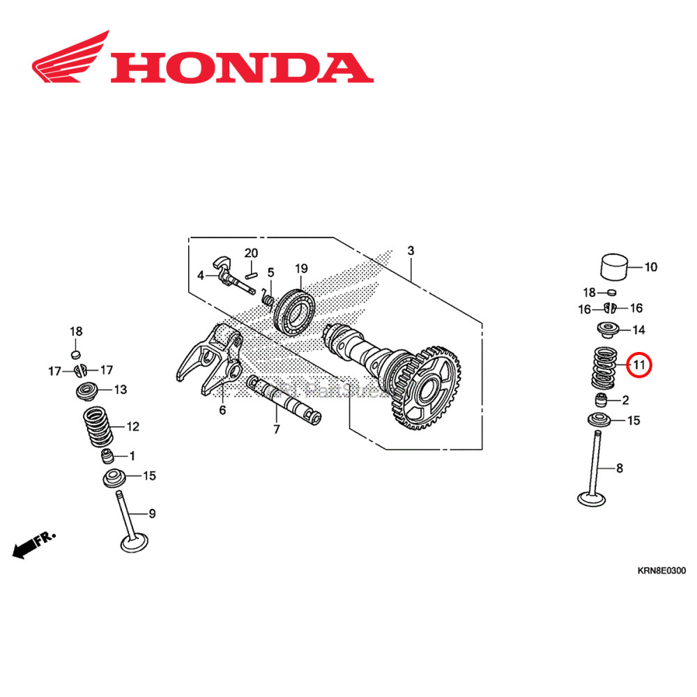 Mola da Válvula de Admissão Original Honda para CRF250 16/17