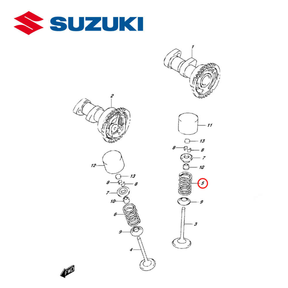 Mola da Válvula de Admissão Original Suzuki para RMZ250 07/16