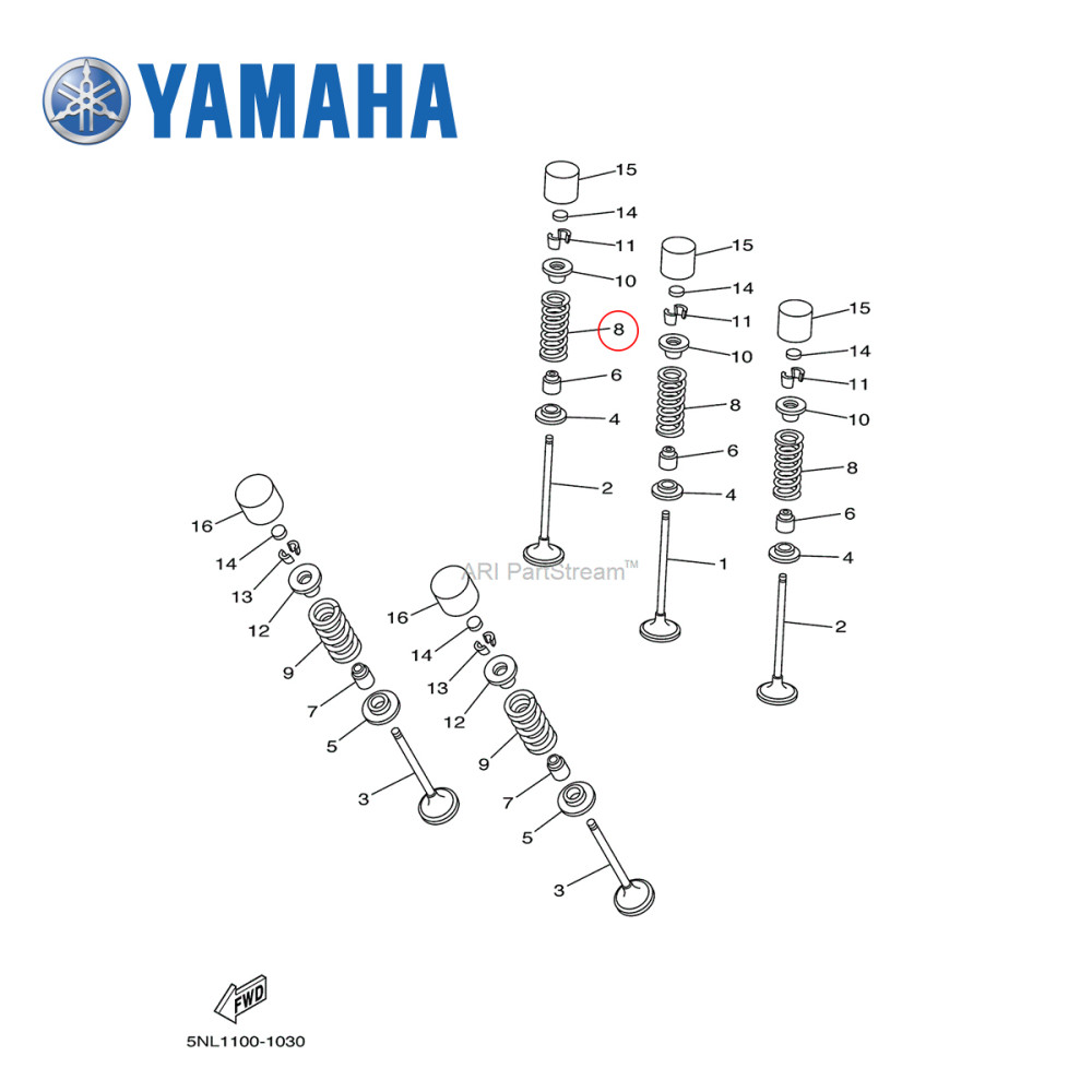 Mola da Válvula de Admissão Original Yamaha para WRF250 07/13