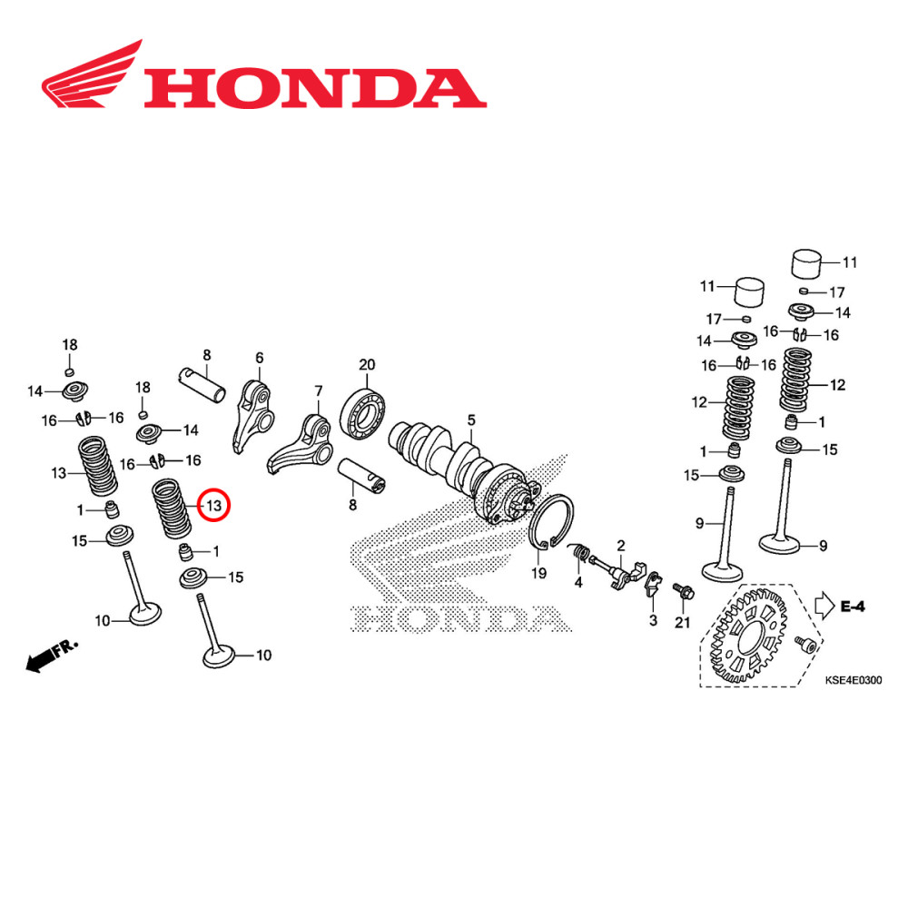 Mola da Válvula de Escape Original Honda para CRF150 07/17