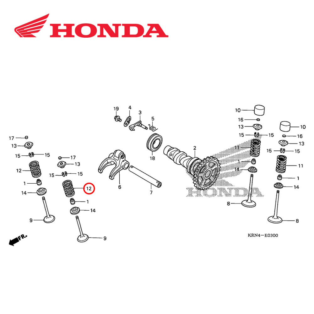 Mola da Válvula de Escape Original Honda para CRF250 04/07 CRFX250 04/07