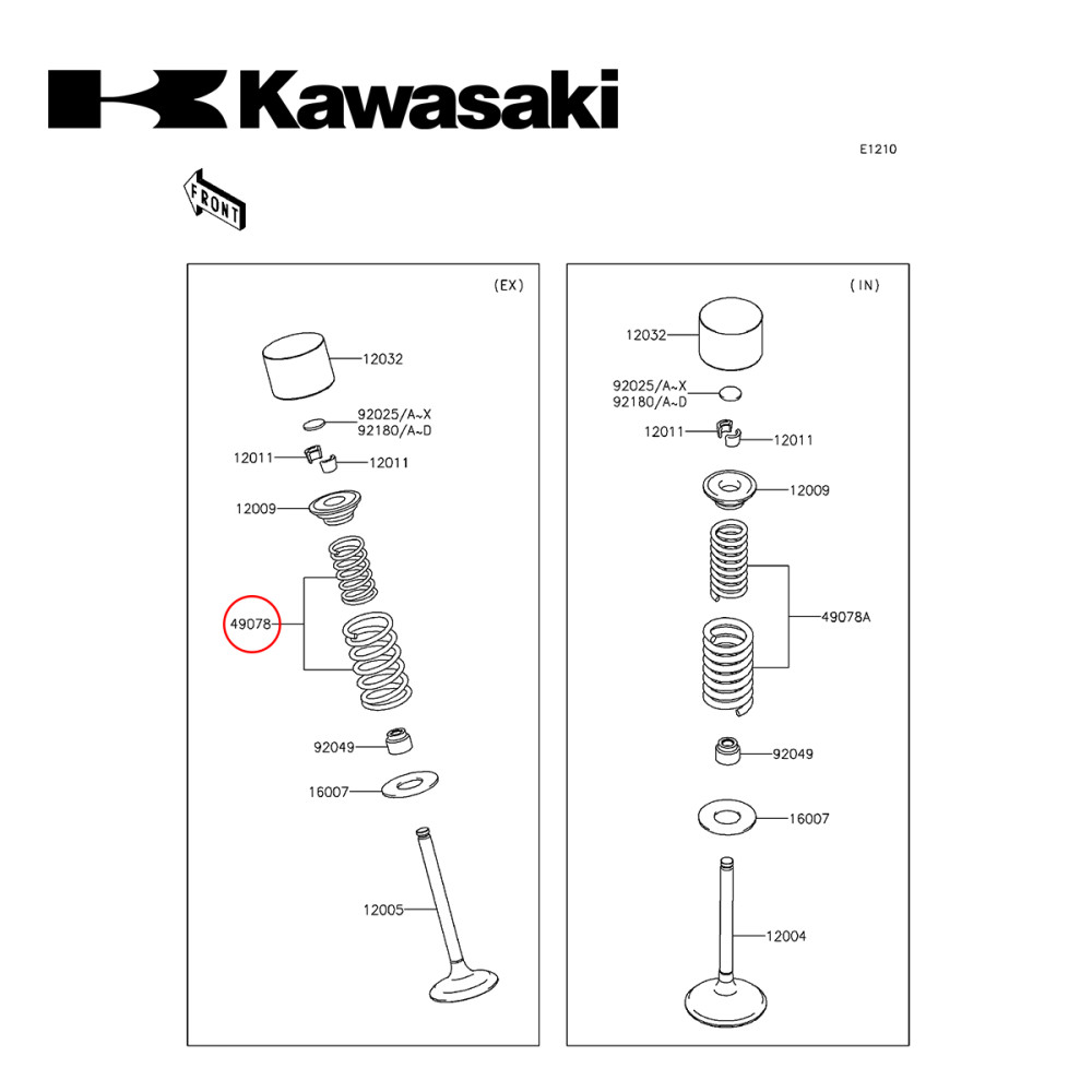 Mola da Válvula de Escape Original Kawasaki para KXF450 06/16