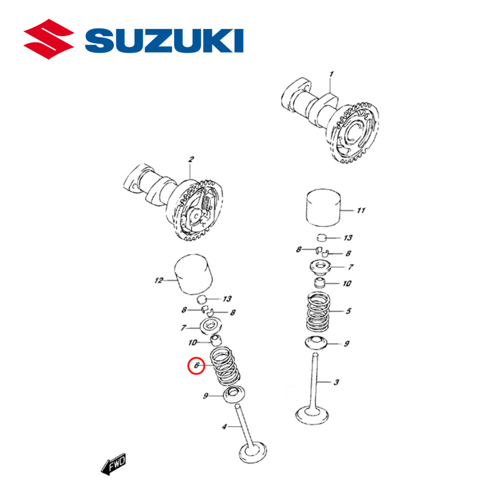 Mola da Válvula de Escape Original Suzuki para RMZ250 07/16