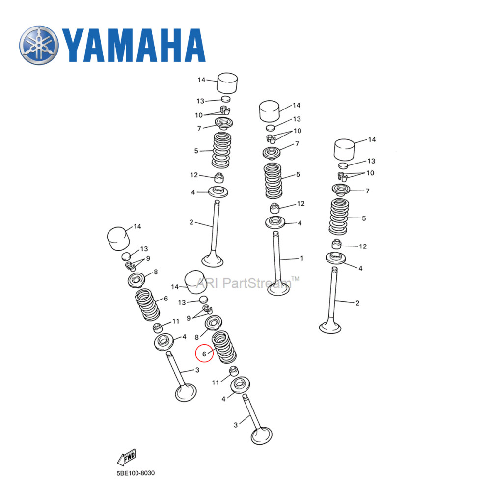 Mola da Válvula de Escape Original Yamaha para YZF450 03/09 WRF450 03/06