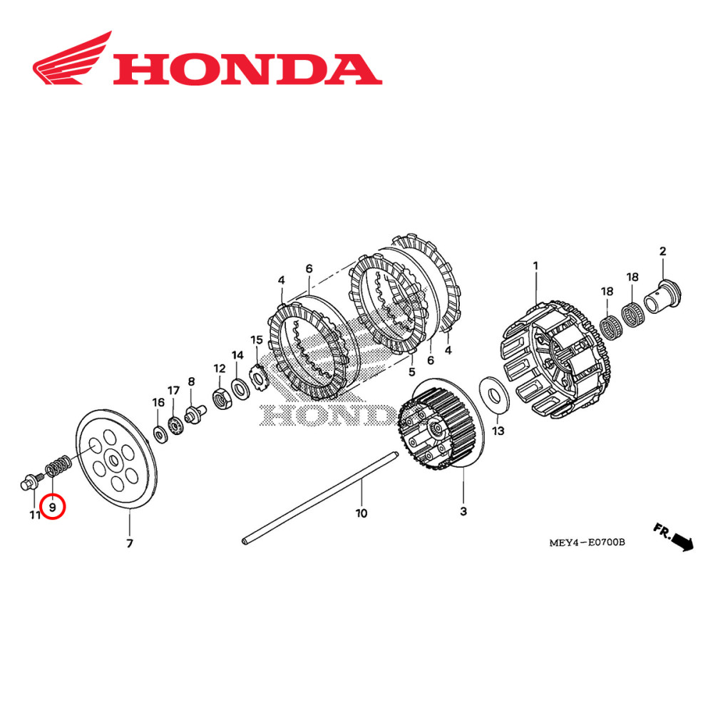 Mola de Embreagem Original Honda para CRF450R 04/05 CRF450X 05/17