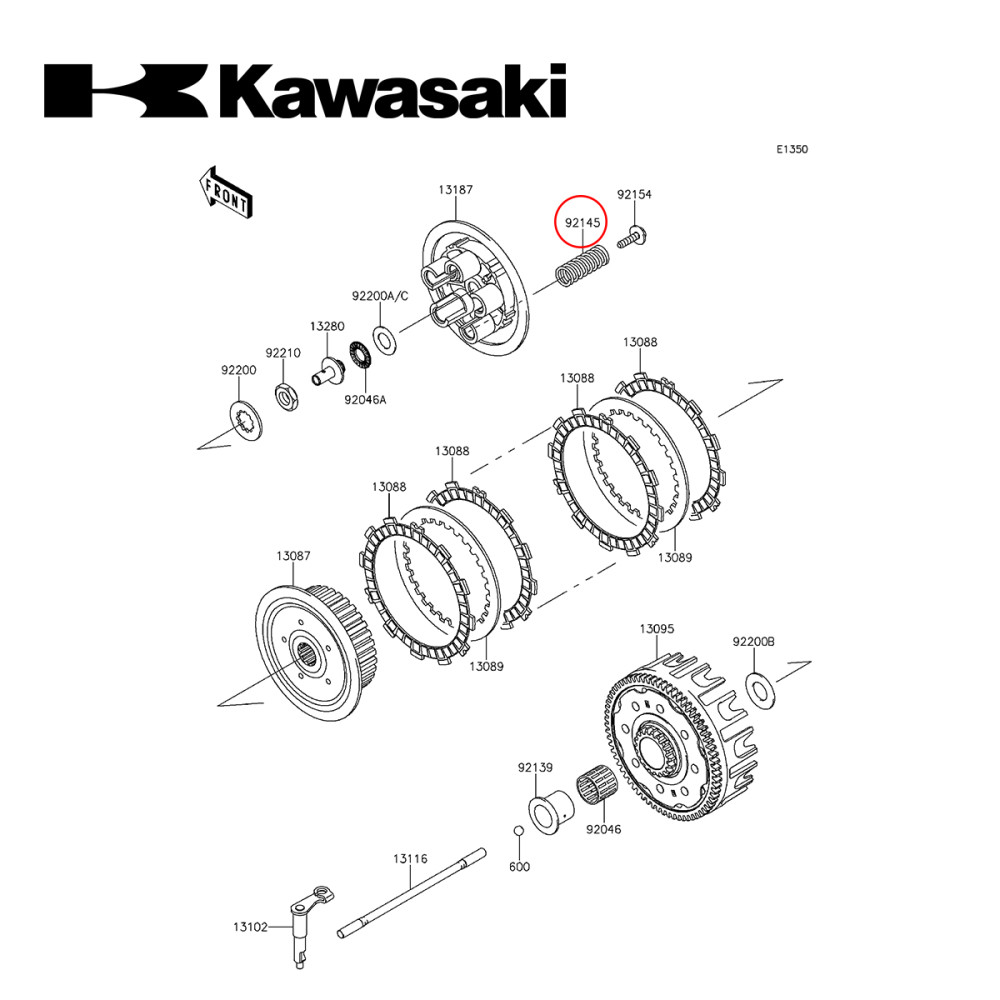 Mola de Embreagem Original Kawasaki para KXF250 06/16