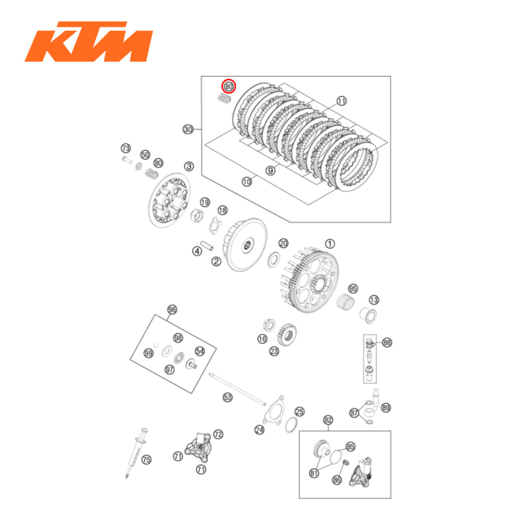 Mola de Embreagem Original KTM para SX-F250 13/14 SX-F350 11/14