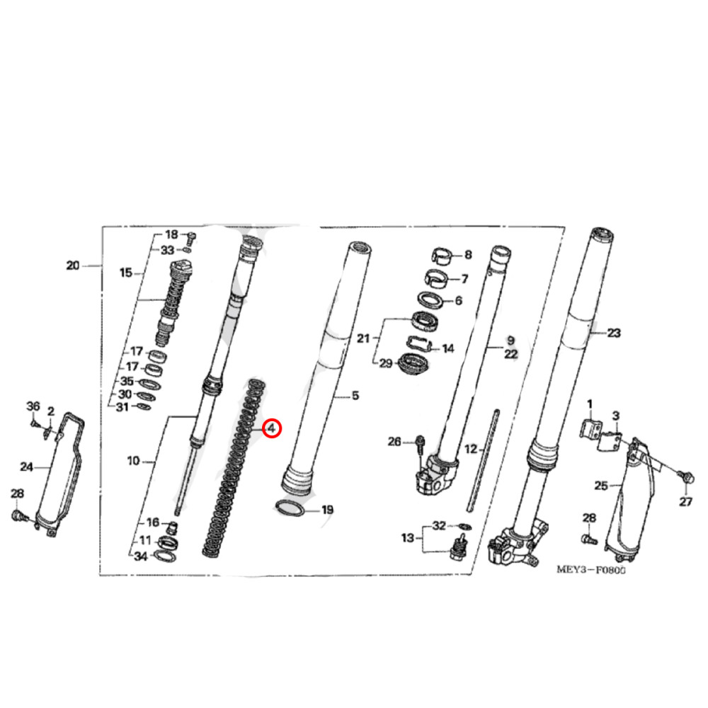 Mola de Suspensão Dianteira Original Honda para CRF450X 05/07