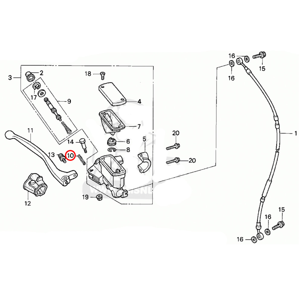Mola do Manete de Freio Original Honda para CR/CRF