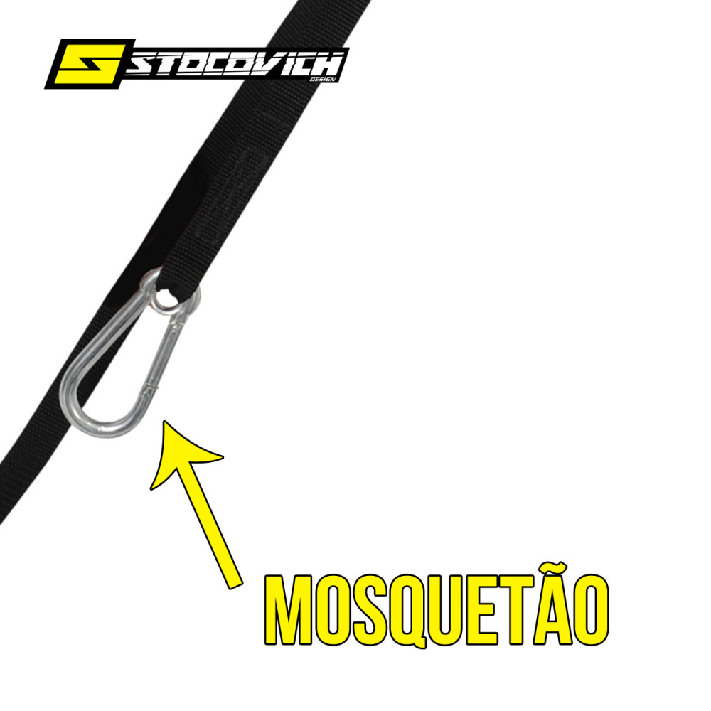 Esticador Stocovich com Catraca Modelo Mosquetão-Vermelho